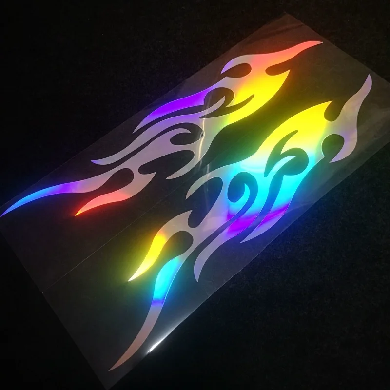

Motorcycle Flame Reflective Stickers Self-Adhesive Cool Fire Strip Modified Stickers Moto Body Decor Voiture Supplies 차량용 대형스티커