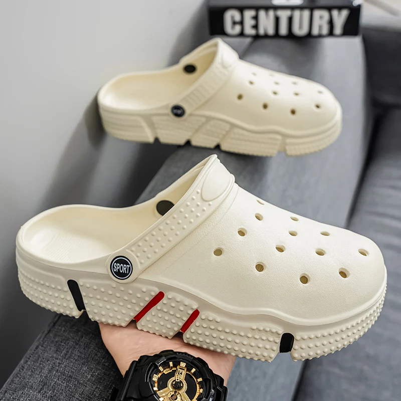 

Мужские и женские летние сандалии 2024, новые домашние и уличные нескользящие повседневные модные уличные сандалии с закрытым носком на толстой подошве для пар