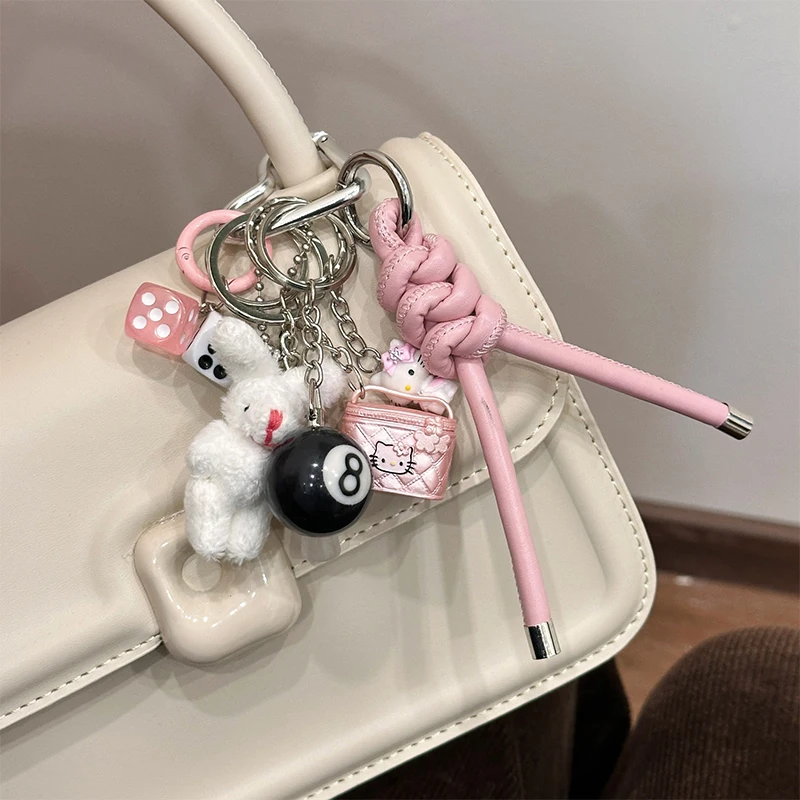 

Charmmy Hello Kitty Handmade Bag Charm Handbag Chains Decoration for Women Pendant Accessories for Purse Designer Shoulder Bag