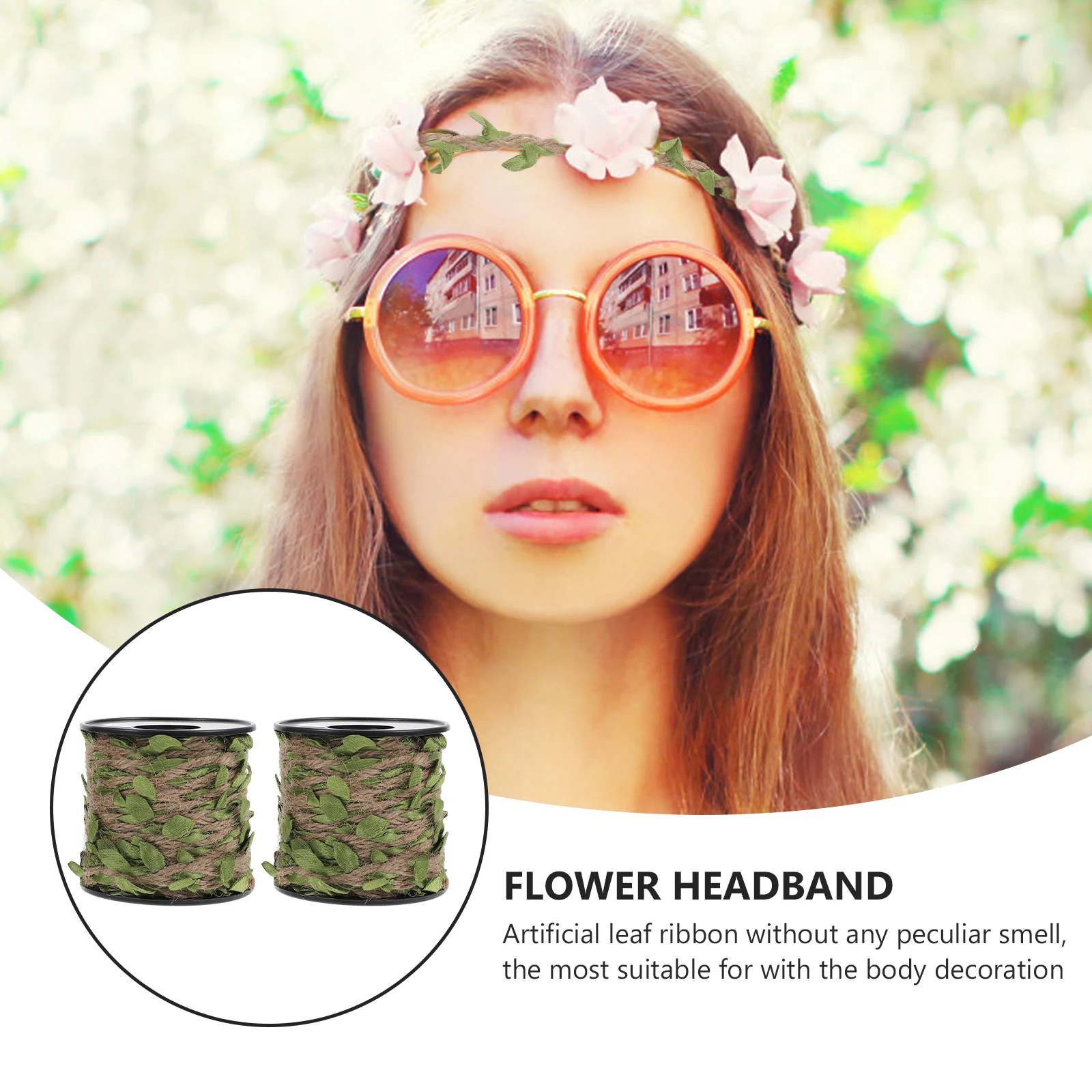 

2 Rolls Decorative Long Artificial Rattan Rope For Diy Home Wedding Party Decor Emulated Leaf Weaving Twine Simulation Green