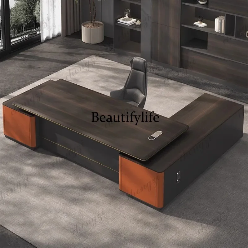 ZZZ Designer Modern L Shaped Office Desks Drawers Chair Asthetic Manager Computer Desks Study Gaming Standing Scrivania