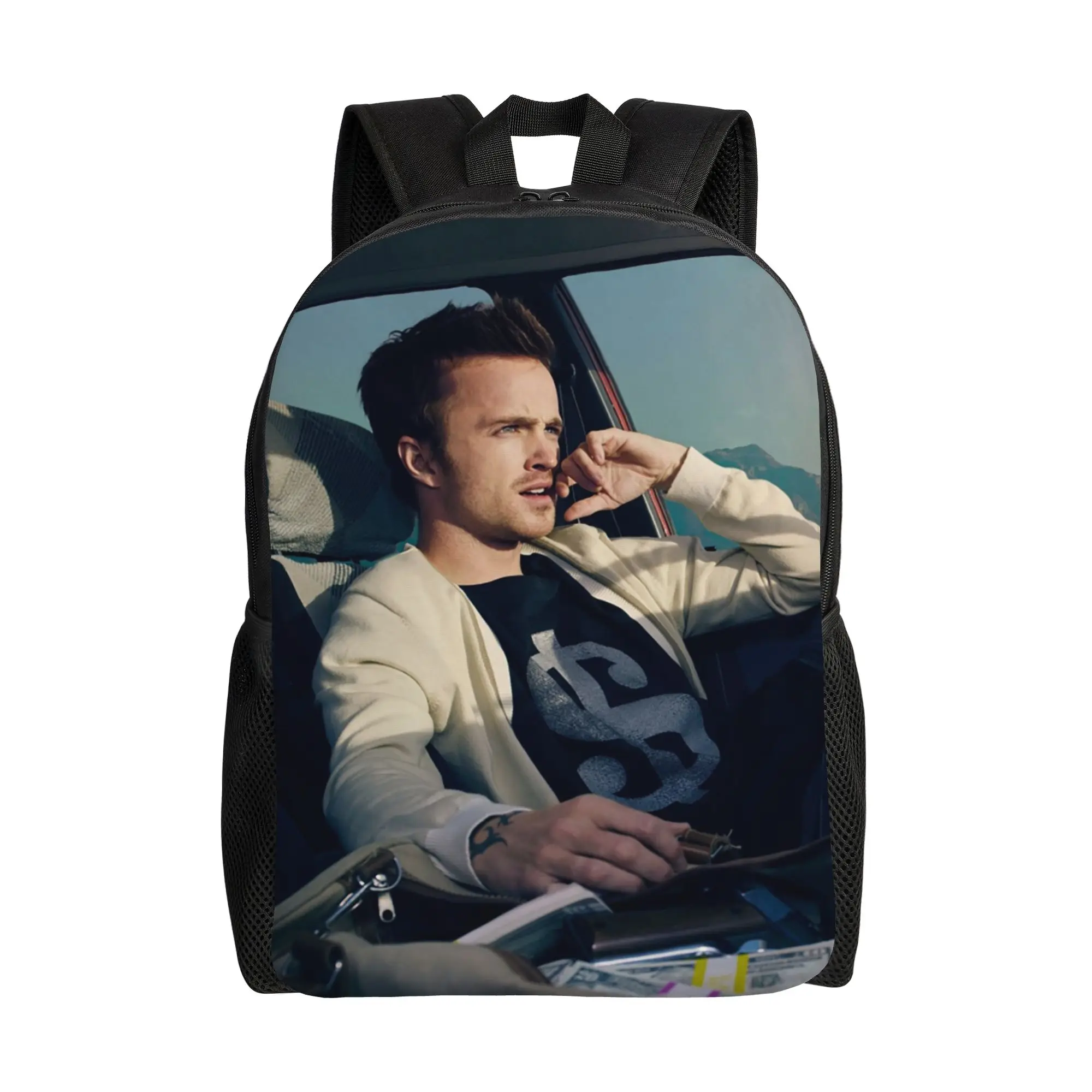 

Breaking Jesse Pinkman Aaron Paul Bad Backpack for Men Women Casual High School Work Daypack Laptop Canvas Bags Sports