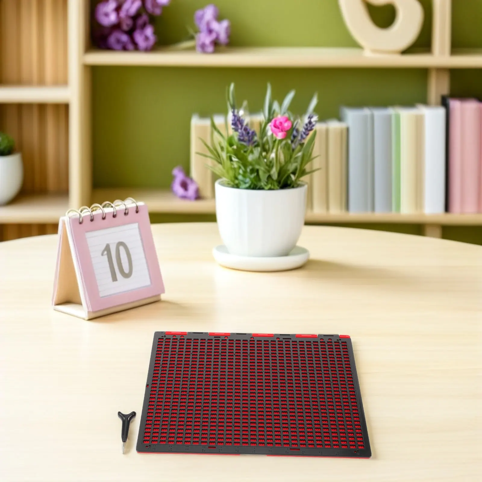 1Set Braille Writing Board Portable Plastic 27 Lines 30-Cell Thick Beginners Classroom Training Tool Pen Braille Writing Board