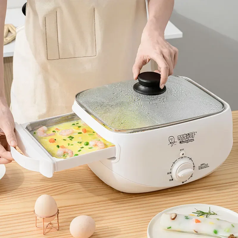 Mini Double Layer Rice Noodles Machine Drawer Type Electric Steamer Breakfast Machine Multifunctional Steam Pot Egg Cooker