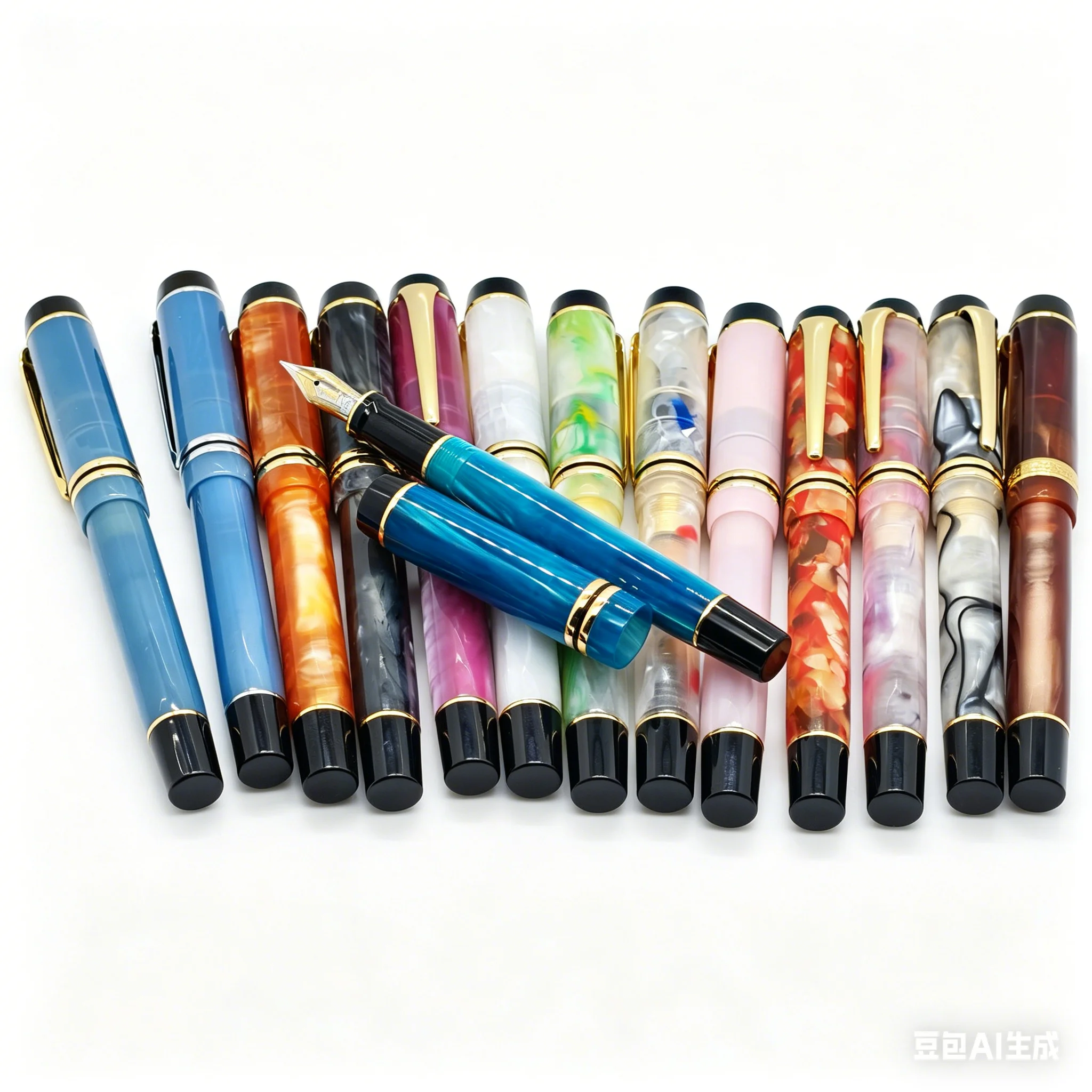 Kaigelu 316 Fountain Pen F Nib Blue Brown White Marble Amber Pattern Ink Pen Writing Gift For Students Office Business