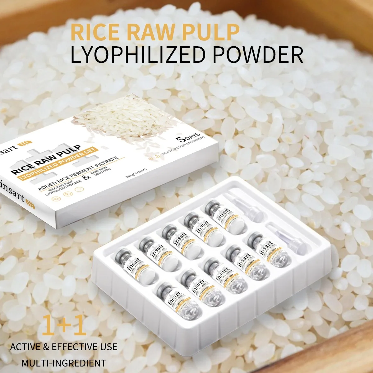 Leche de arroz, cúrcuma vc, caracol, polvo liofilizado, suero facial antiarrugas, esencia hidratante iluminadora antienvejecimiento para toda la piel
