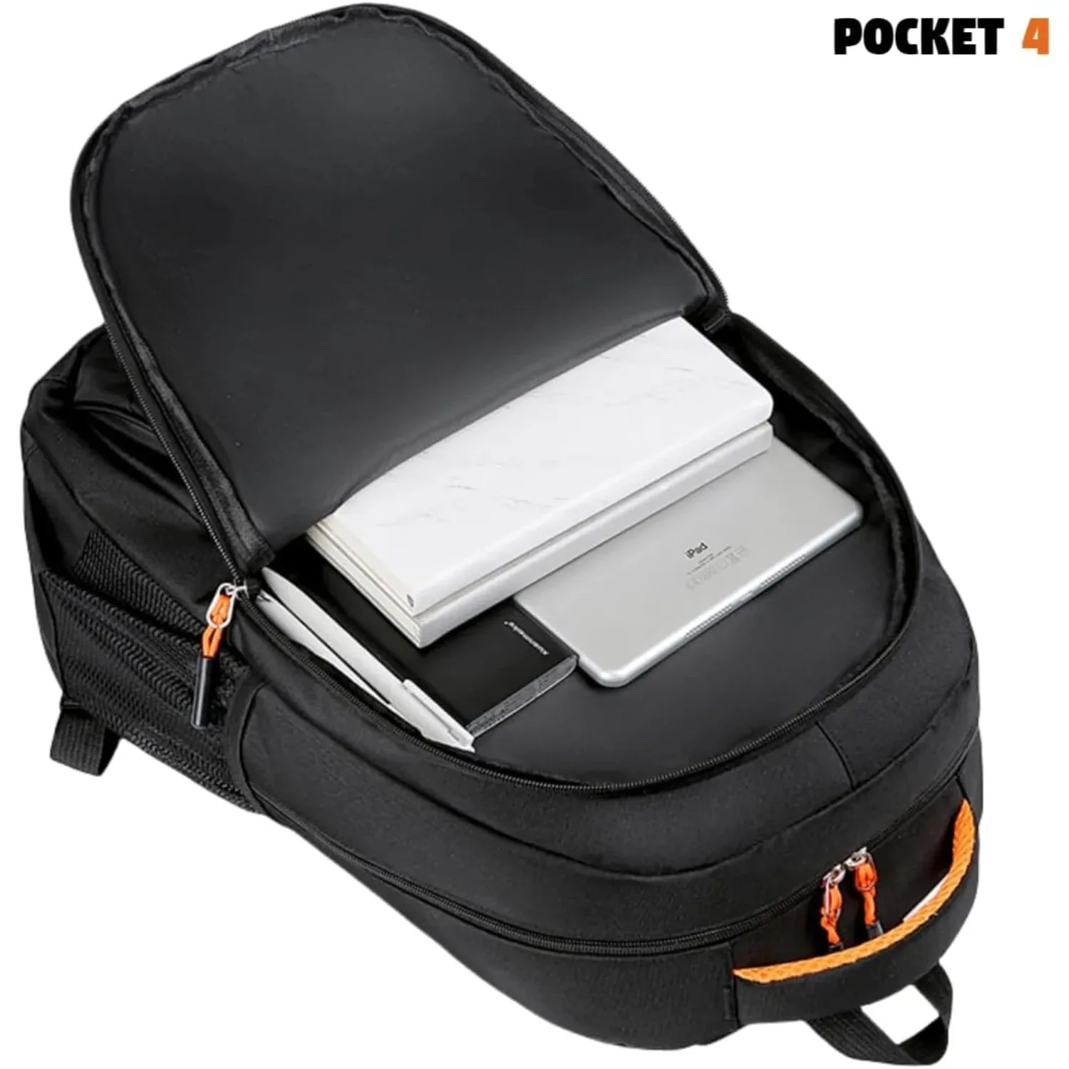 Mochila para Notebook de 15,6 Polegadas com Três Compartimentos Grandes, Alta Capacidade de Carga, Suporta 45lbs, Ideal para Viagens Diárias e Transporte de Laptop