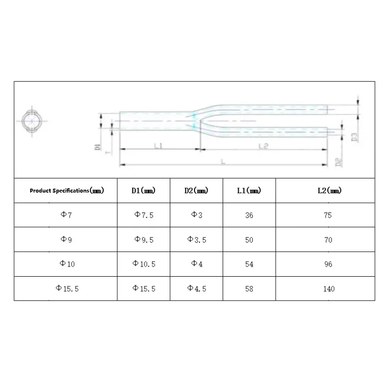 PVC Y Splitter Tube Sleeve Soft Rubber HiFi Speaker Audio Cable Pants 7mm 9mm 10mm 15.5mm