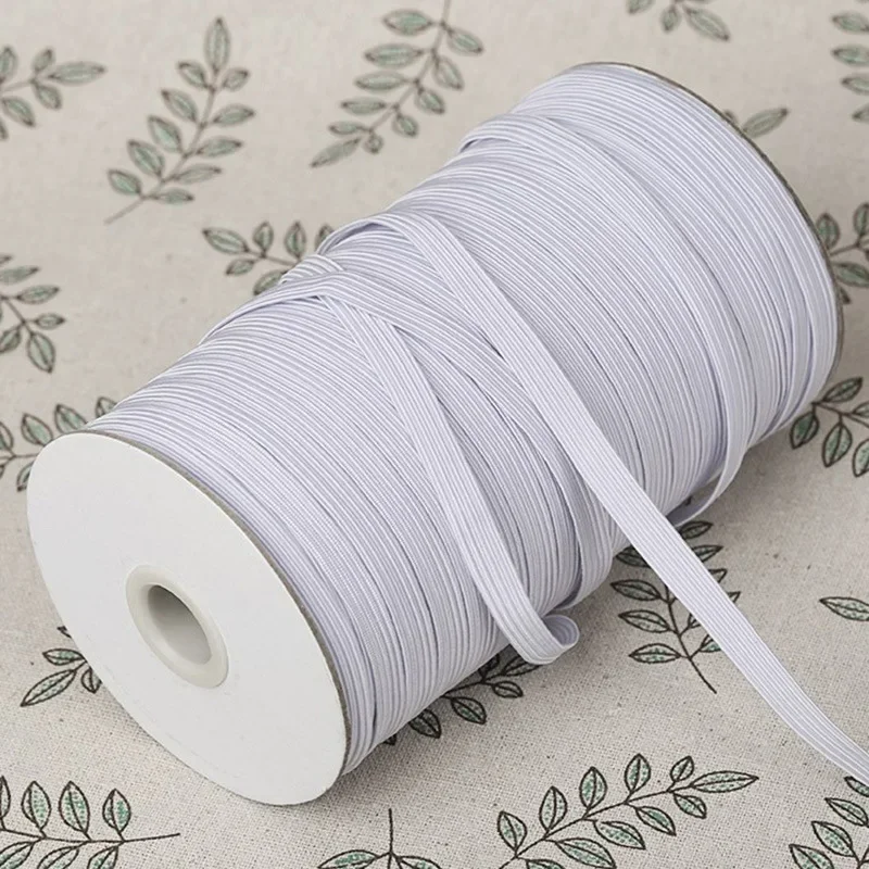 10m White High Elasticity Elastic Band Fine Elastic Rope Narrow Flat Soft Household Rubber Band Clothing Accessorie Fixed Rope