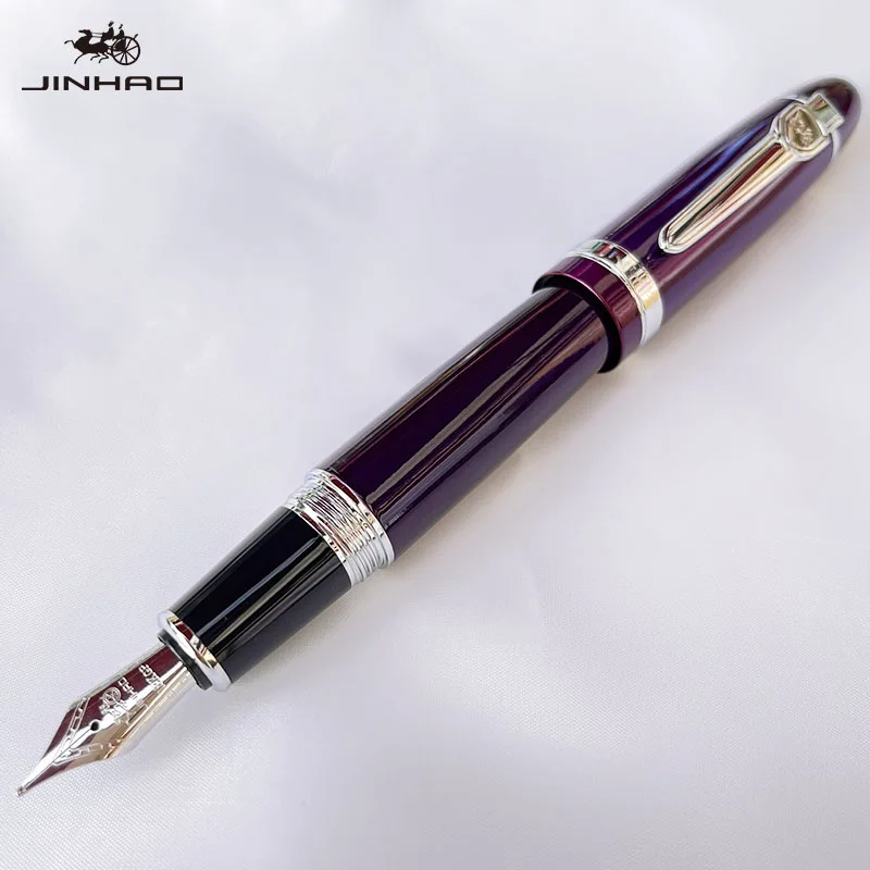 1 Stück JINHAO 159 klassisches Design, silberner Rand, Kalligraphie-Iridium-Business-Stift mit Konverter – Detail 13