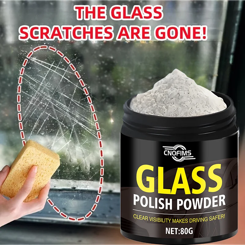 Glass Polishing Powder - Professional Scratch Repair Polish for Cars, Bathrooms and Mirrored Surfaces - Restores Clarity Fast