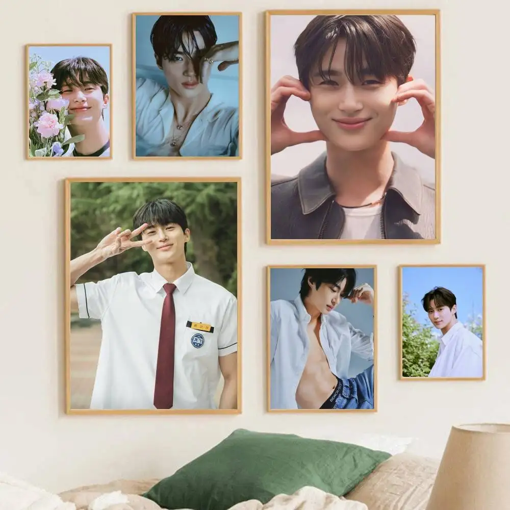 Korean Byeon Woo-Seok Posters Living Room Bar Cafe Quality Canvas Vintage Style Comics Painting Art Home Wall Decor Picture