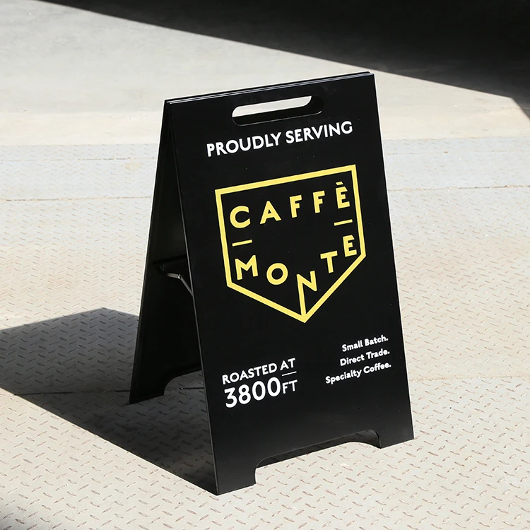 Outdoor Shop Store Front Advertising Board Custom Folding Sign Stand Pavement Sandwich Board A-frame Sidewalk Sign