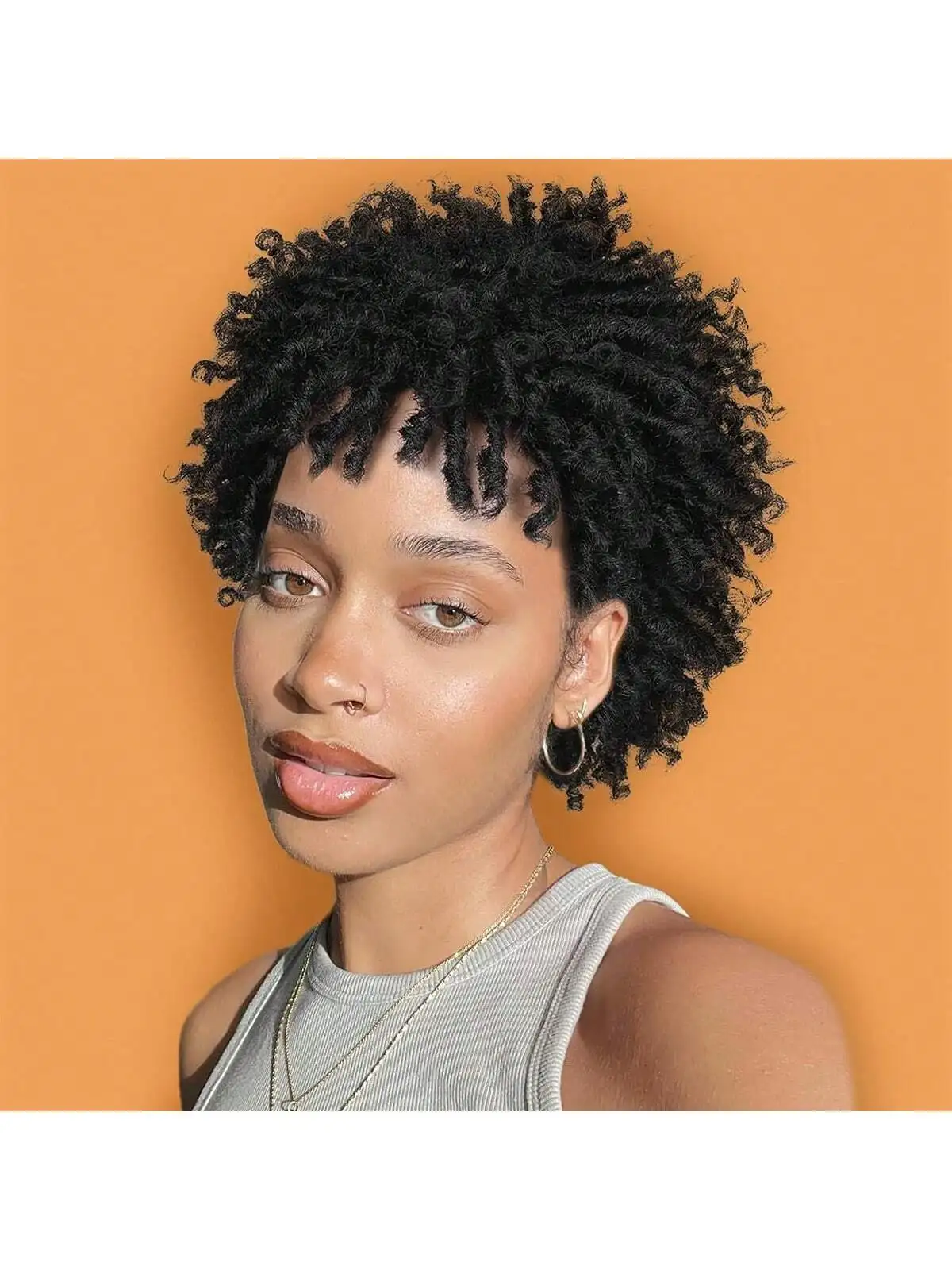 

Short synthetic Wig for Black Women and Men Afro Faux Dreads Wig Heat Resistant Short Braided Wigs for Black Women