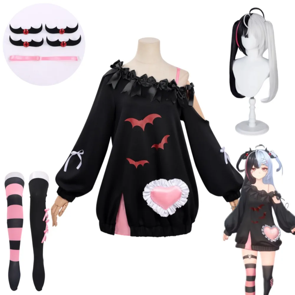 

Code: Mirage Requiem Crescent Lullaby Cosplay Costume Full Set Wig Headpiece Socks Adult Women Halloween Comic Con Outfit