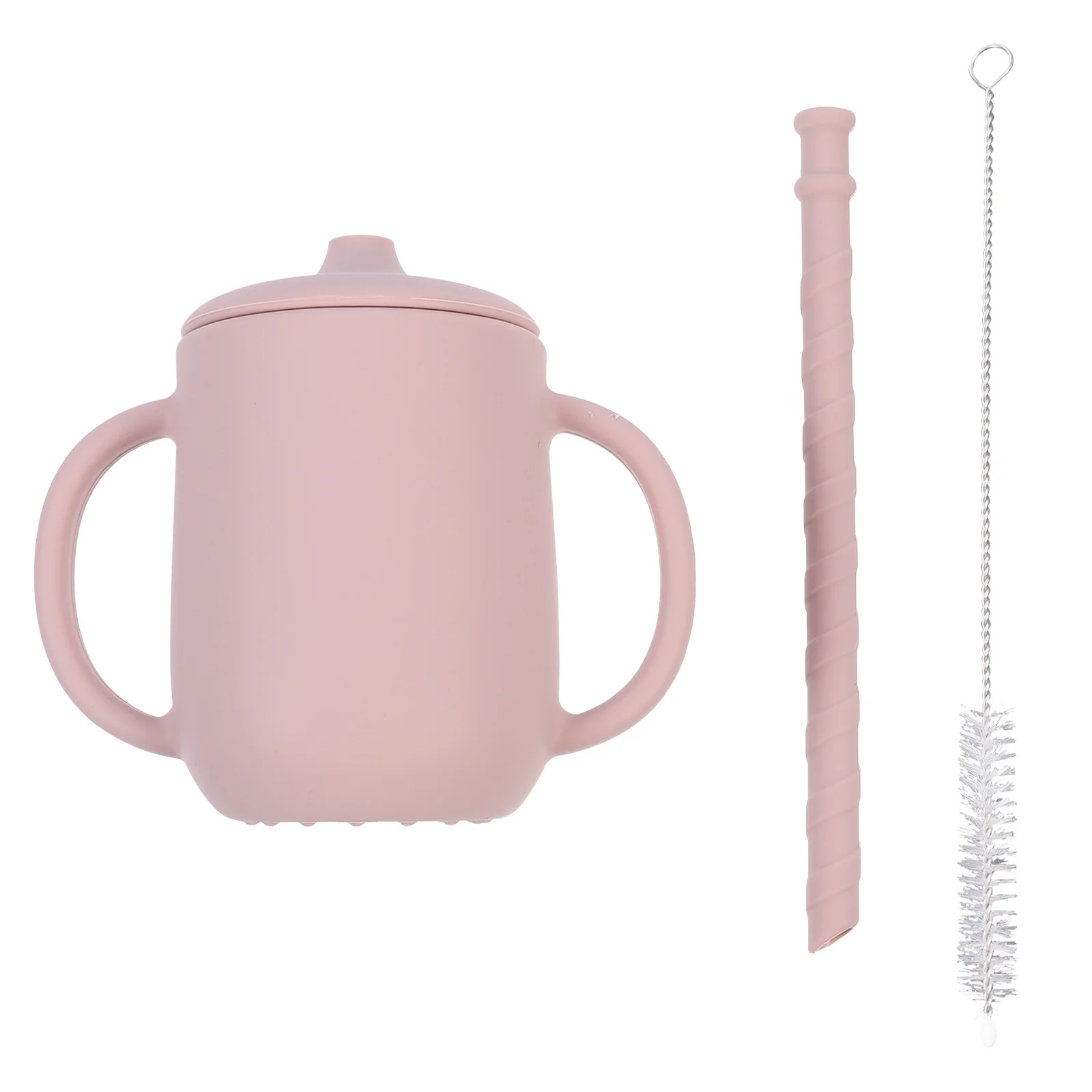 

Baby Leak-Proof Silicone Straw Cup Training Bottle Handles Comfortable Water Bottle Kid Drinking Cup