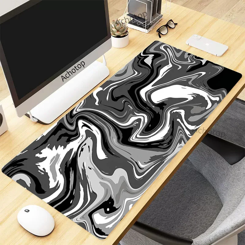 Computer Mouse Pad Gamer Strata Liquid Mousepad 900x400 XXL Black & White Large Mouse Mat Mause Carpet PC Desk Mat Keyboard Pad