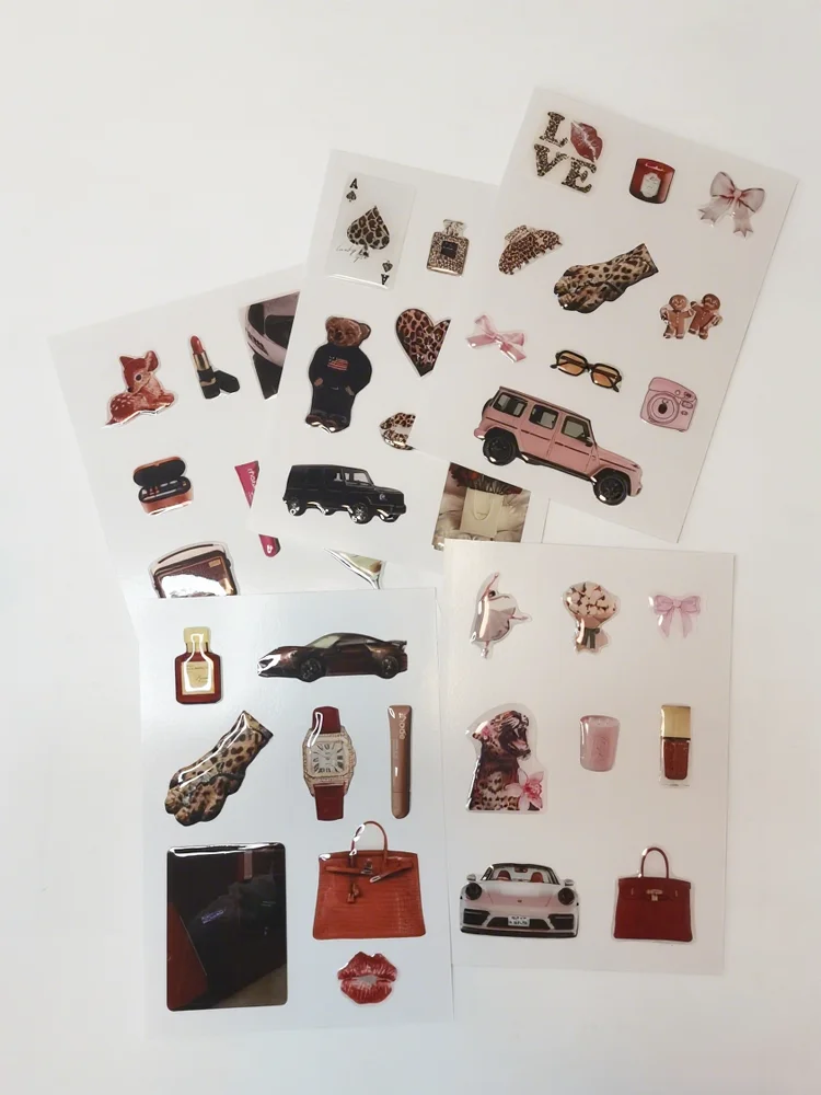 Cute 3D Stickers for Phone Case DIY Resin Decorative Set
