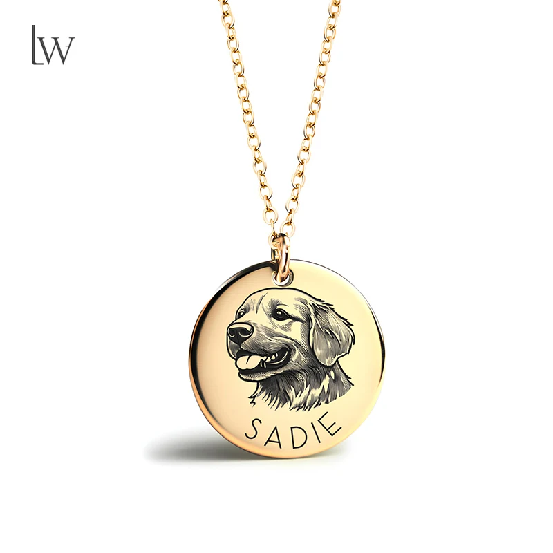 

Personalized Pet Portrait Necklace Personalized Dog Photo Name Necklace Custom Photo Necklace Pet Memorial Gifts for Pet Lover