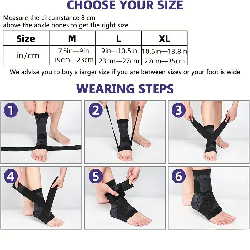 1 Unisex Ankle Protector for Sprains and Strains, Achilles Tendinitis, Plantar Fasciitis, Running, Basketball, Soccer, Daily Use