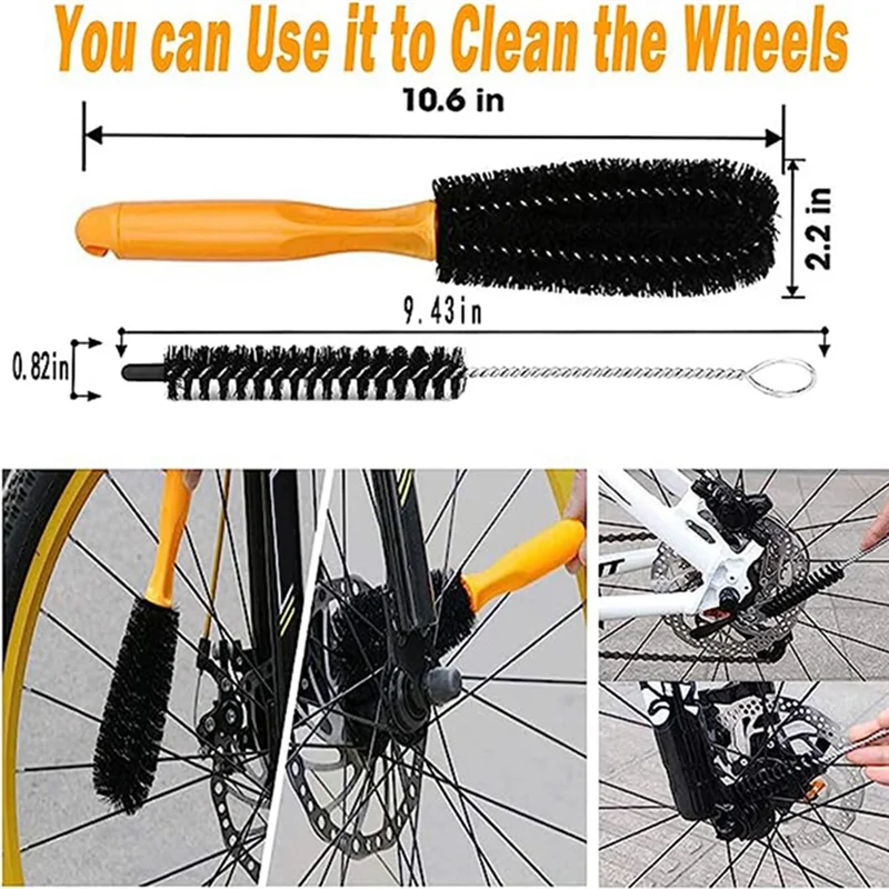 Bike Cleaning Kit Bicycle Chain Cleaner Scrubber Brushes Mountain Bike Wash Tool Set Bicycle Repair Tools Accessories