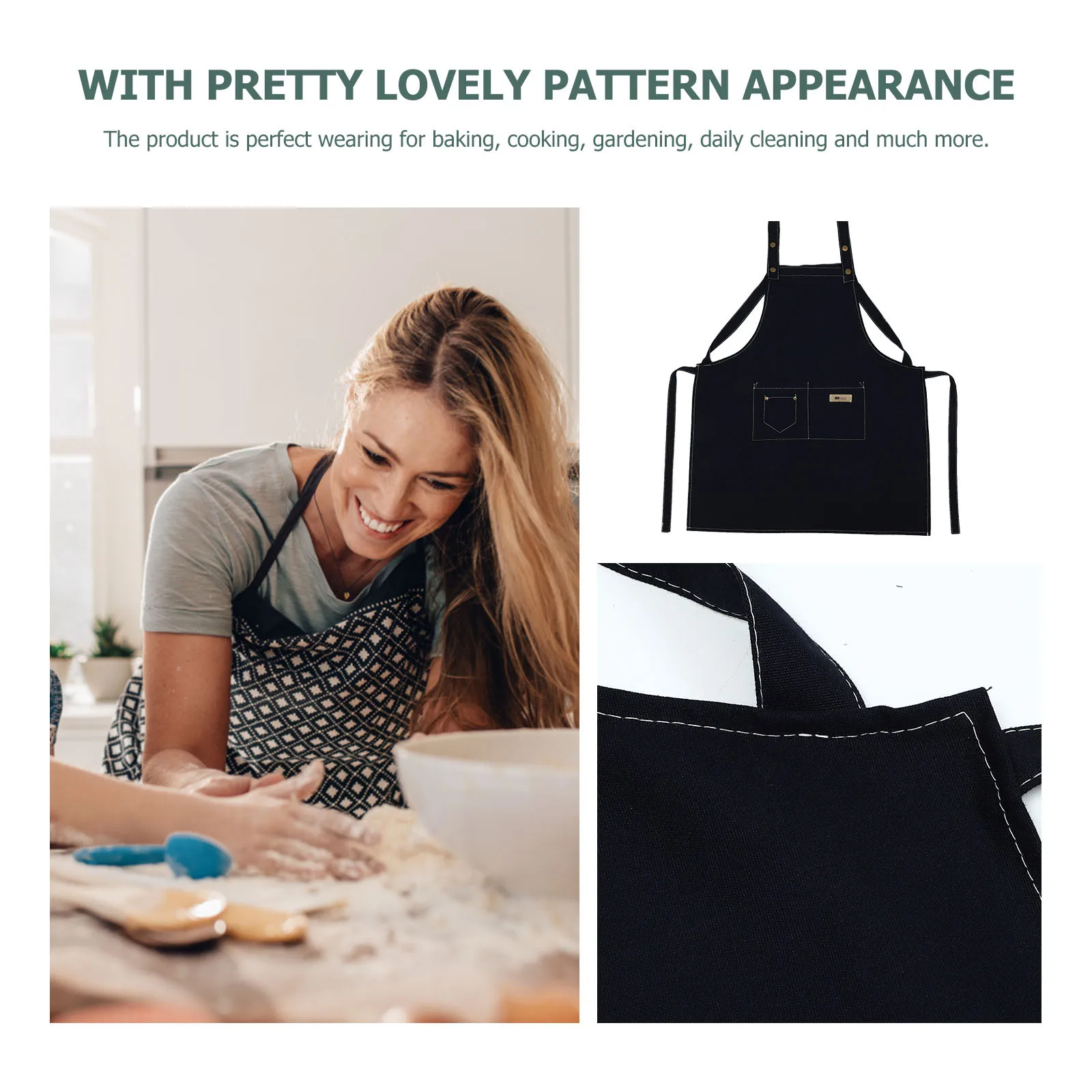 

Oil-Proof Kitchen Apron Cotton Cooking Apron Sleeveless Adjustable for Waiter Waitress Professional Use