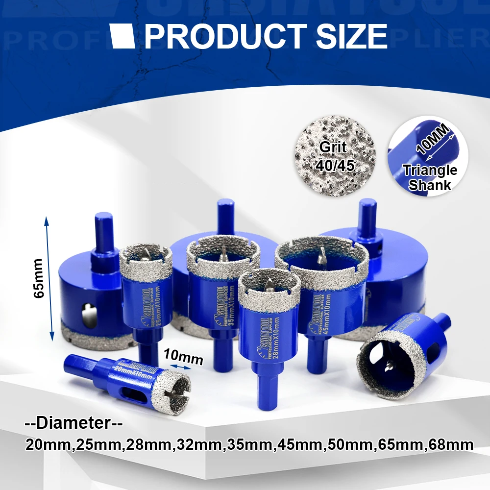 SHDIATOOL Dia20-68MM الماس الحفر الأساسية بت 1 قطعة ثقب الرخام المنشار فتاحة مع الطيار بت البناء ملموسة سيراميك الحفر بت