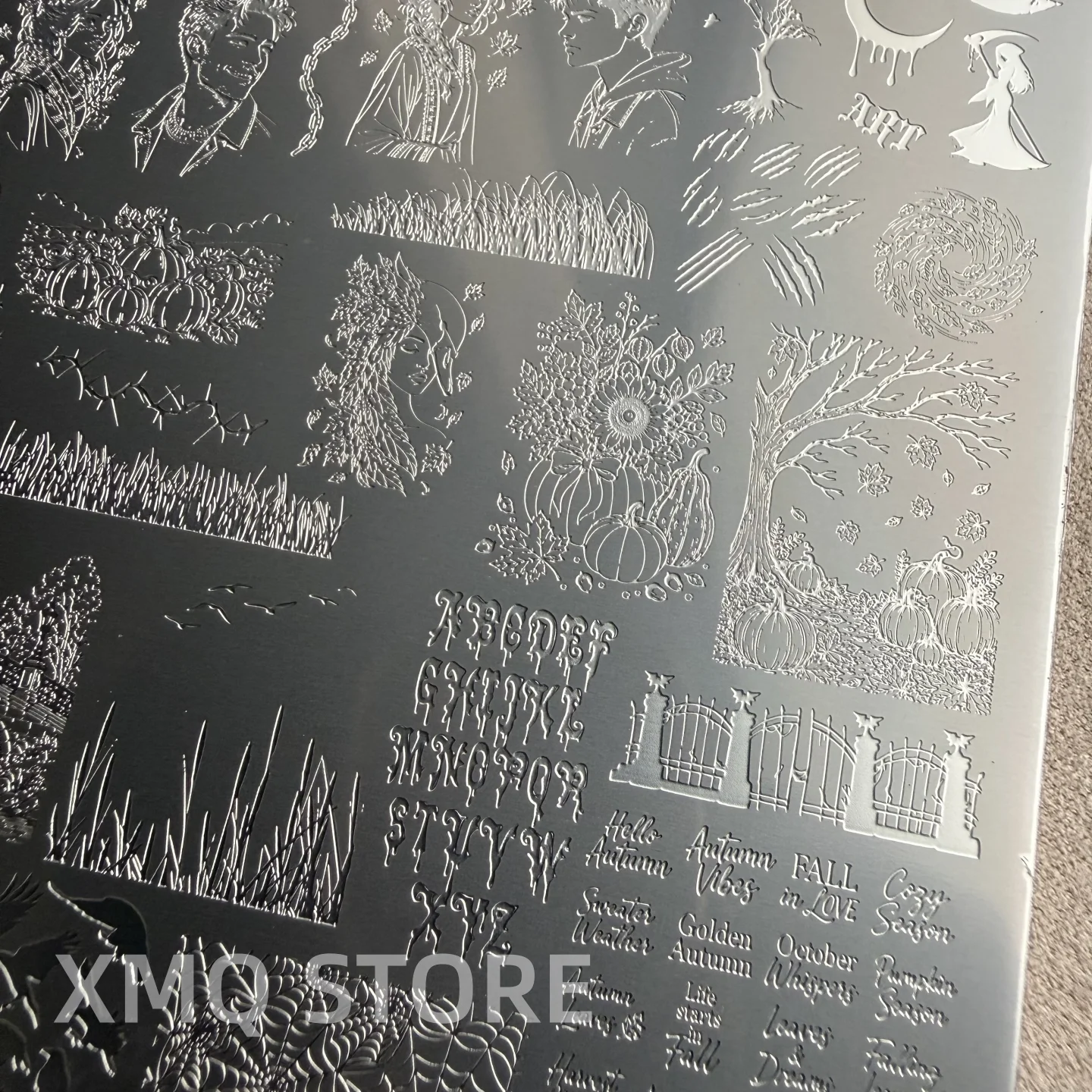 XMQ NAIL ART STAMPING PLATES HALLOWEEN VORLAGEPLATTEN HERBST-MOTIVPLATTEN – Detail 3