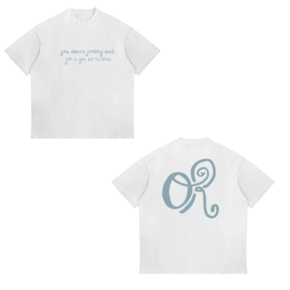 New Livia You Seem Pretty Sad for A Girl So in Love Graphic T Shirt Unisex Cotton Y2k Oversized Popu Vintage T Shirt Harajuku view 2