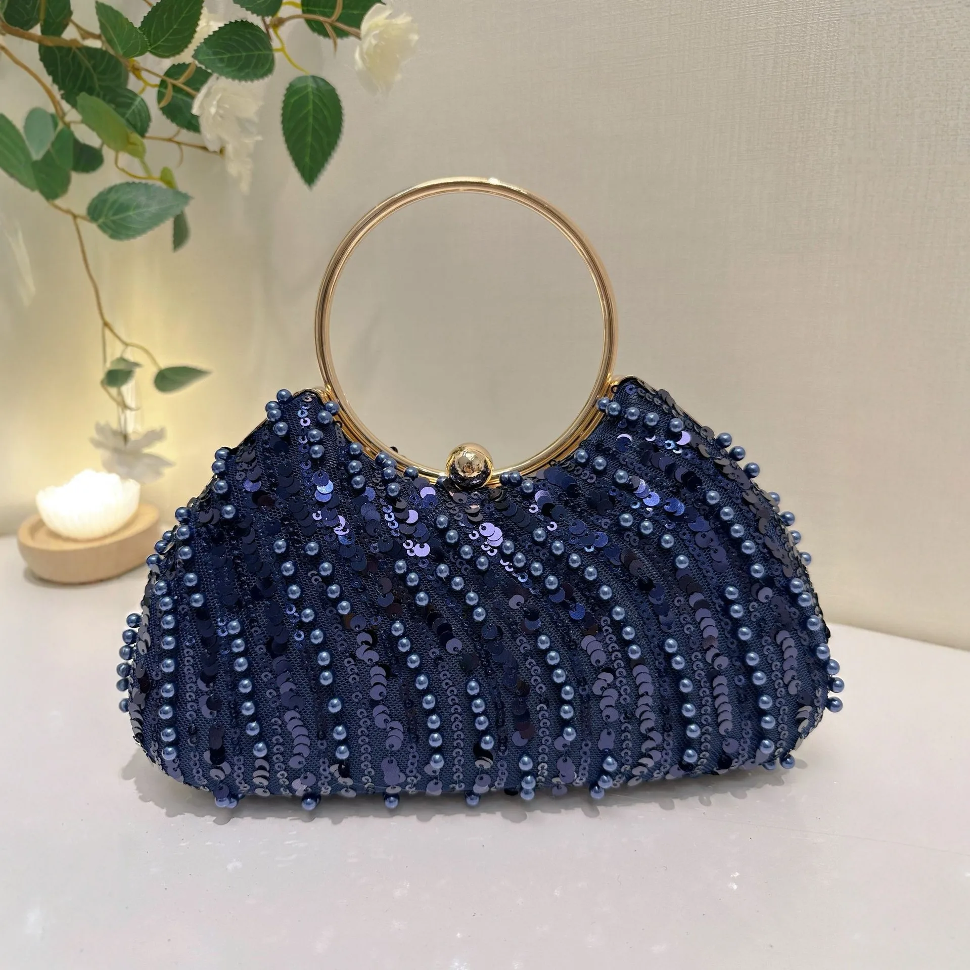 Vintage Full Diamond Handbag Celebrity Fashion Banquet Birthday Banquet One Shoulder Crossbody Dinner Bag