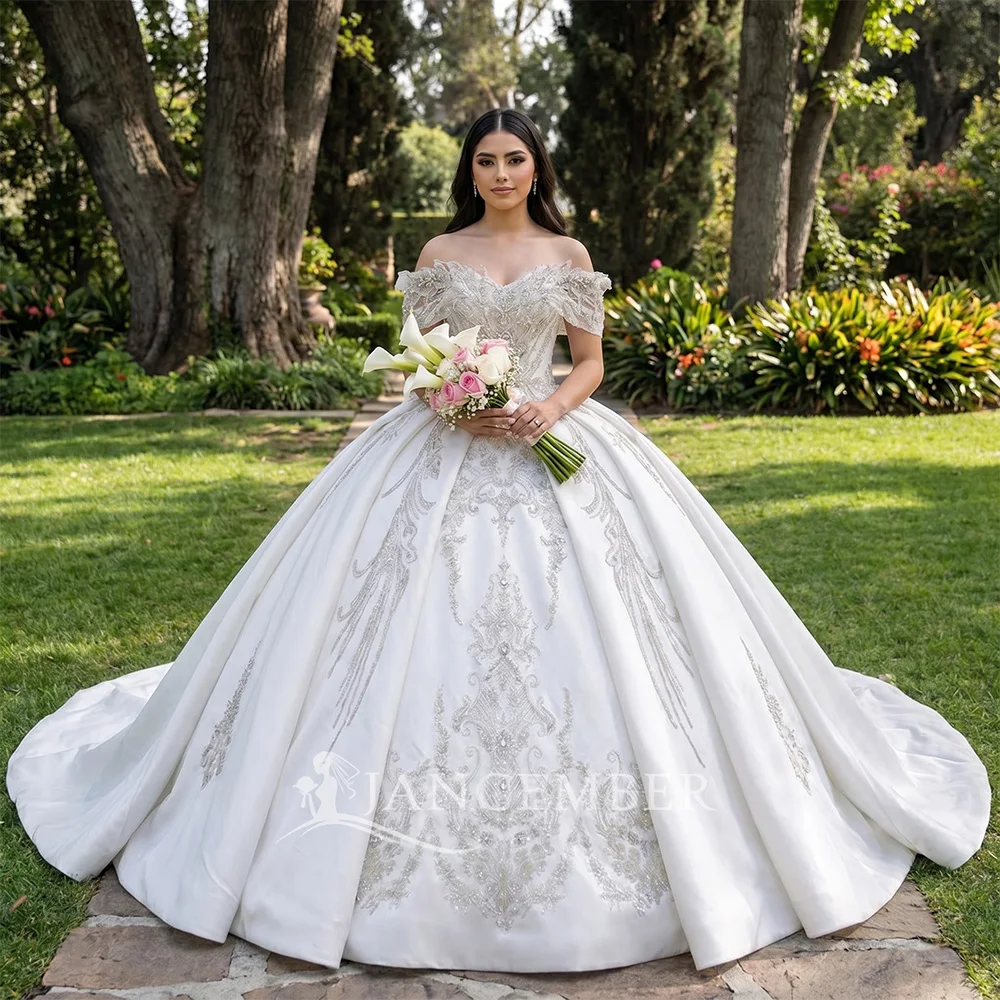 

Customized Ball Gown Affordable Beach Wedding Dresses Short Sleeves Sweetheart Sequins Lace Beads Bridal Gowns vestidos de novia
