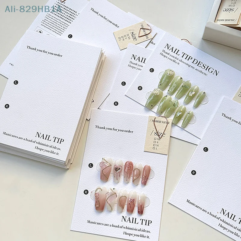 

10PCS Press-On Nail Packaging Display With Tie Bags Handmade False Nail Design Swatch Show Card Manicure Sample Display Salon