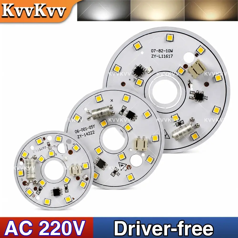 1PCS LED Bulb AC220V SMD 2835 Chip Driver-Free Bean Light Natural White 6W 12W 15W Smart IC Lamp for Chandelier Ceiling DIY