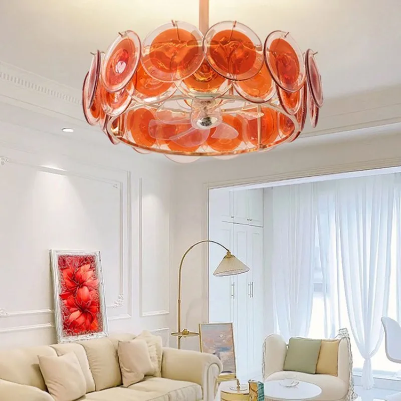 French Retro Silent Ceiling Fan with Light Oscillating for Living Room Dining Bedroom Led Lights Ceiling Light Lights for Room