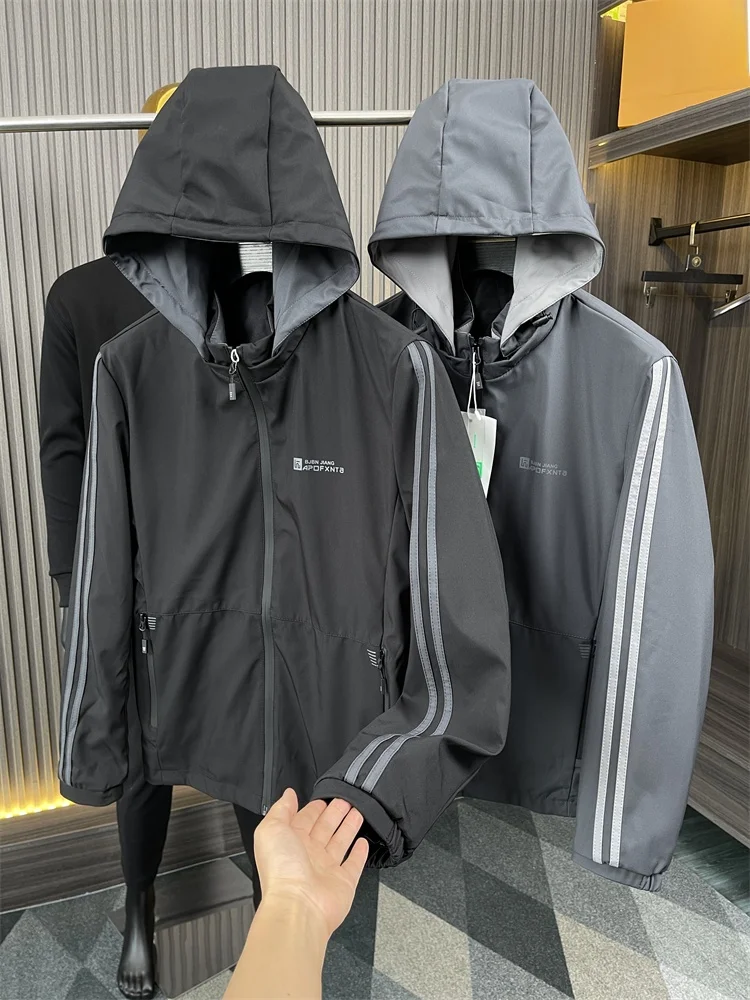 

Waterproof Milk Silk Hat Jaet Faion Urban Sle Long Sve Loose Fit Regular Length Pred Glue Strap Simple And and