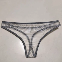 Tanga Sexy de PVC transparente para hombre, ropa interior de plástico suave, parte trasera en T, de cintura baja, erótica, Gay, bragas lisas y silenciosas para pareja