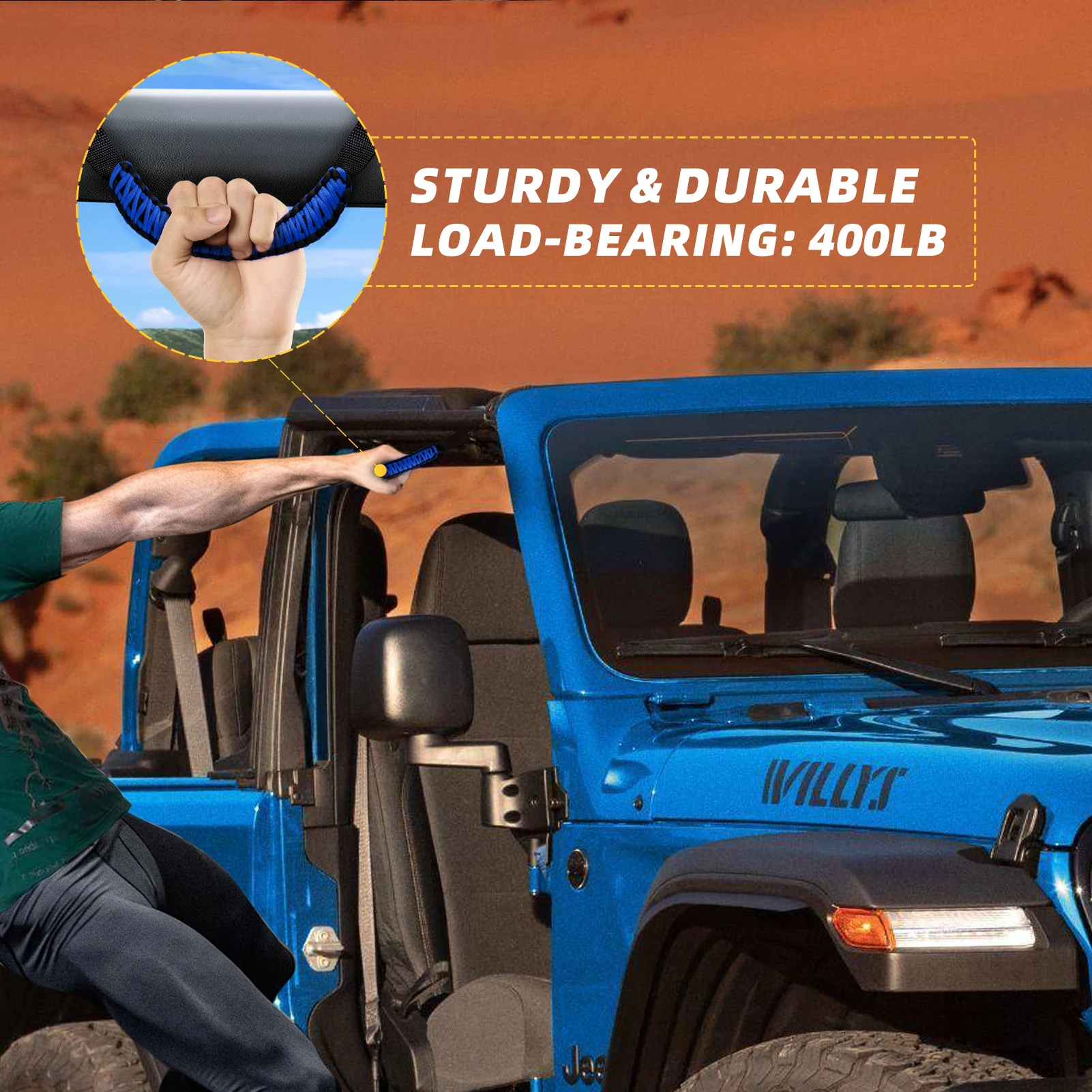 MUGE-مقبض سقف السيارة حبل المقبض عمود لف المقبض لفورد برونكو 2021-2024 الملحقات الداخلية BAG107