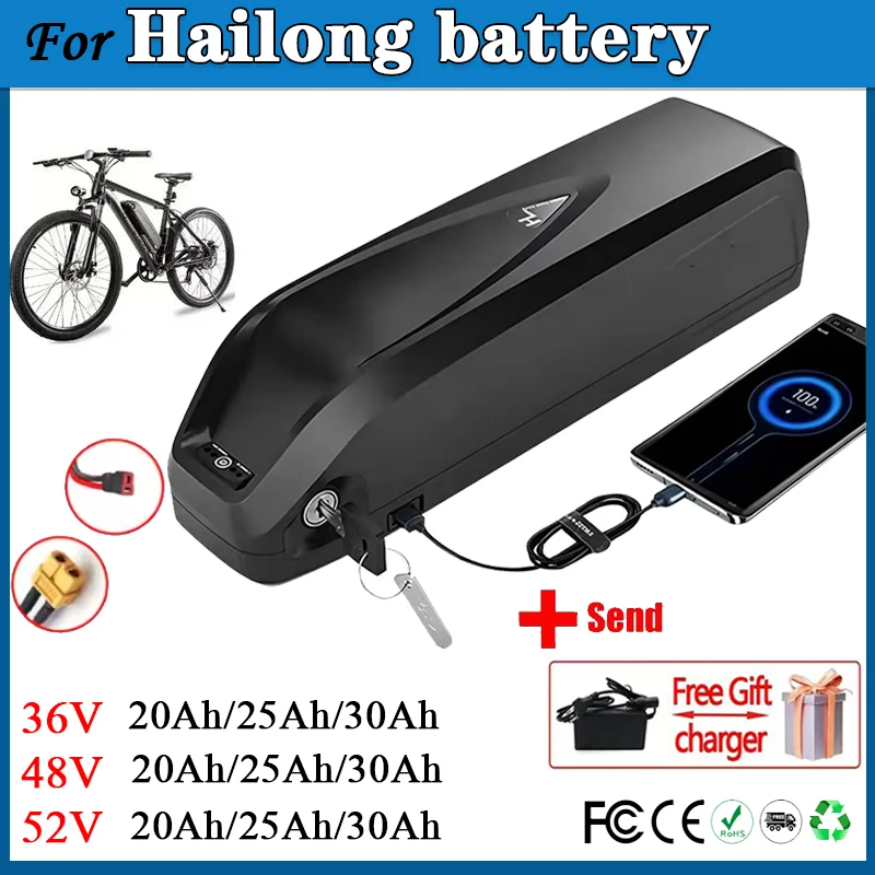 

Hailong Battery 36V 48V 52V 20Ah 25Ah 30Ah for Bafang BBS02 BBS03 BBSHD Motor Hailong Battery Delivery within 10-20 days