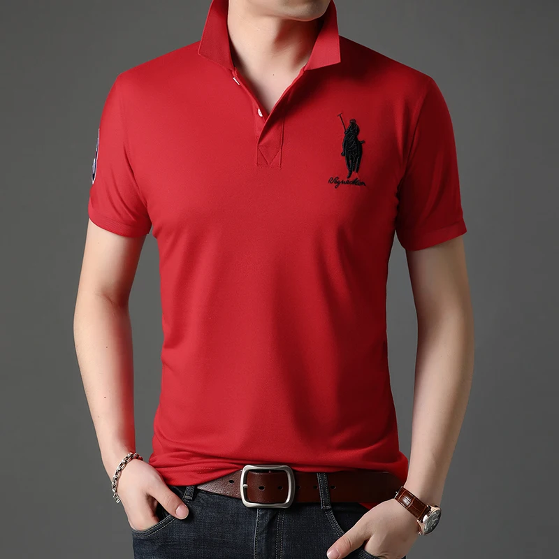 New Classic Embroidered Polo Shirt High End Brand 2024 Summer Men\'s Golf Shirt Short sleeved Top Men\'s Business Casual T-shirt