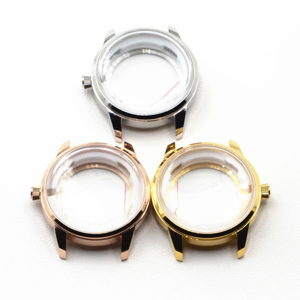 NH35 40mm Case Suit 35mm Dial Cocktail Watch Case Sapphire Glass Silver Rose Gold Watch Accessories Diving Men's DIY