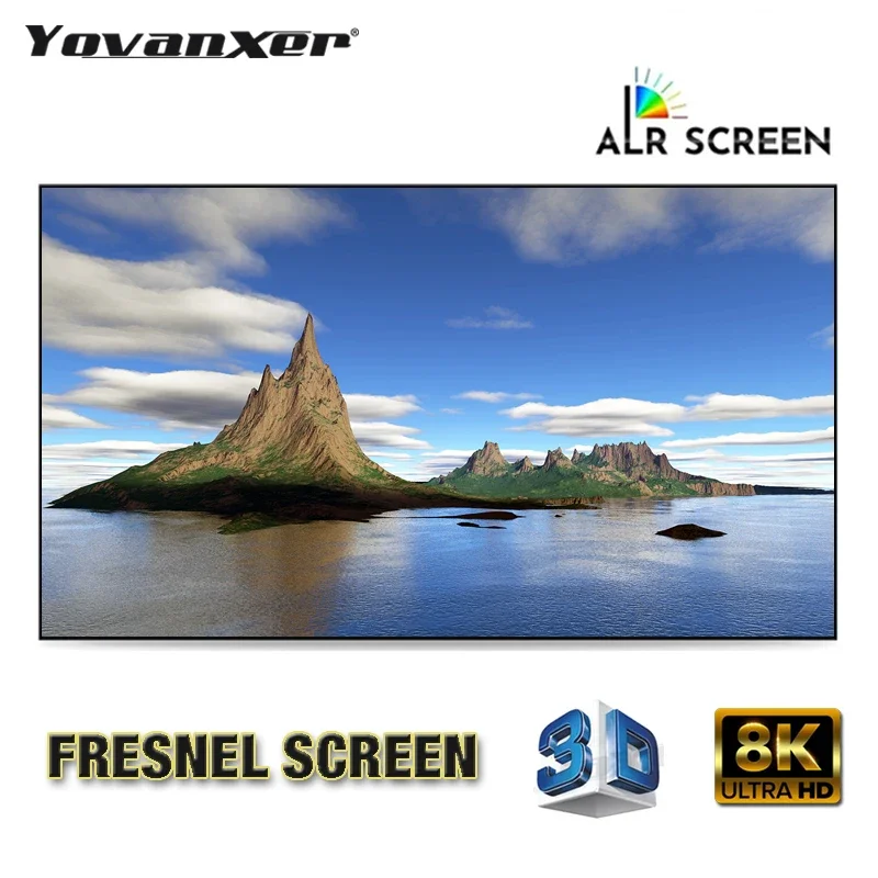 2023 Top 120Inch PET Photon Fixed Frame Projection Screen ALR Ambient Light Rejecting for Normal Long Projector CLR 8K 4K