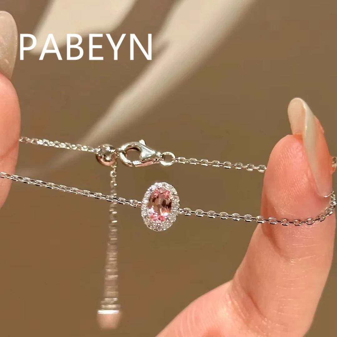 925 Sterling Silver Light Luxury Exquisite Commuter Stacked Paraiba Pigeon Egg Zircon Small Bracelet, Women's Elegant Jewelry