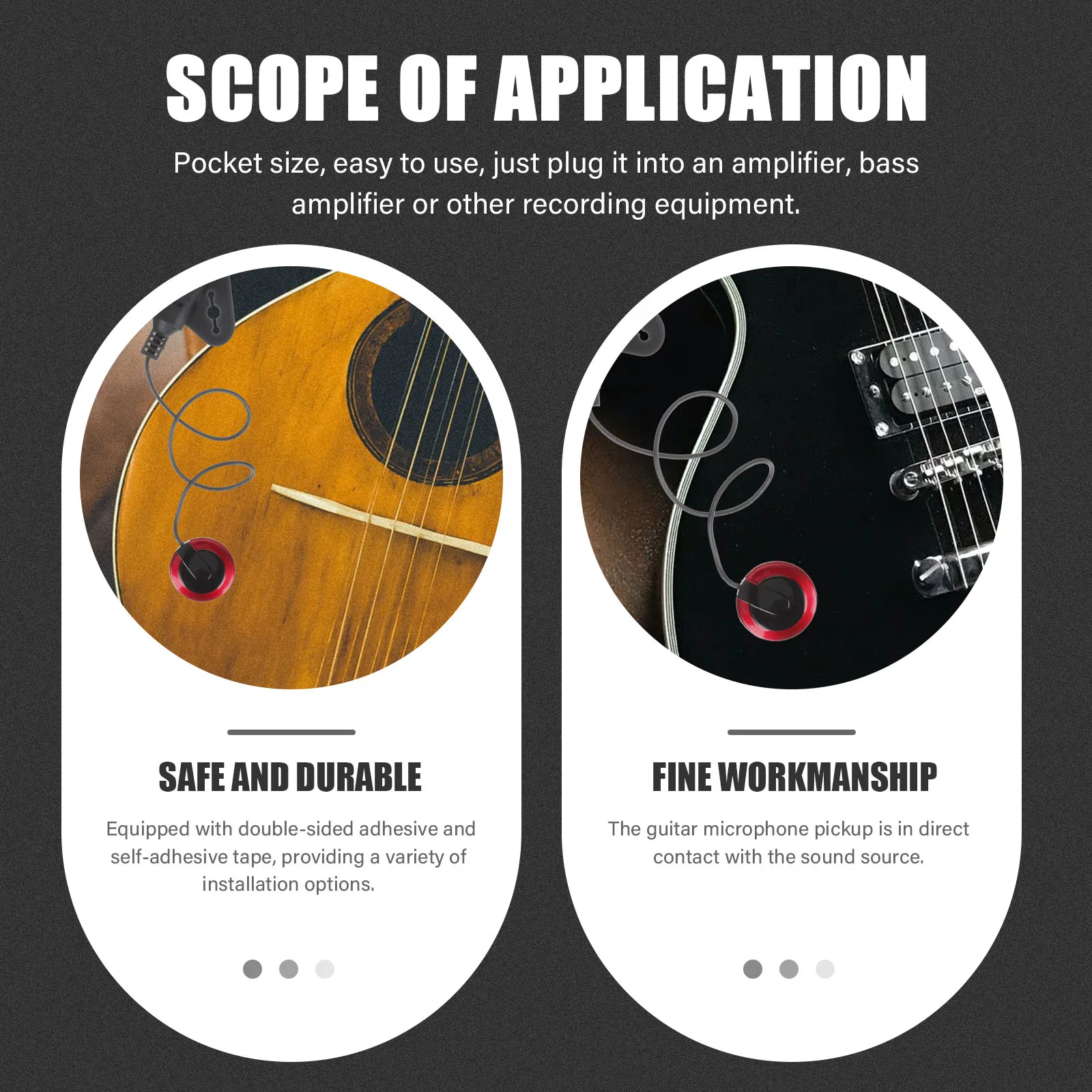

Acoustic Guitar Pickups for Banjo System Accessories Sound Transducer Soundhole