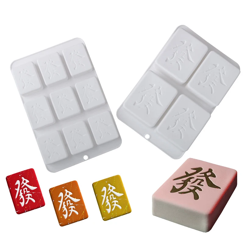 Chinese Style Fortune Mousse Cake Mold 4/9 Cavity Mahjong 