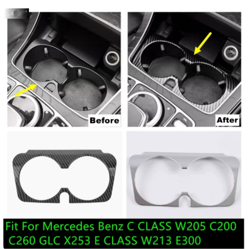 

ABS Front Water Cup Holder Decoration Cover Trim Accessories For Mercedes Benz E CLASS2016-2020