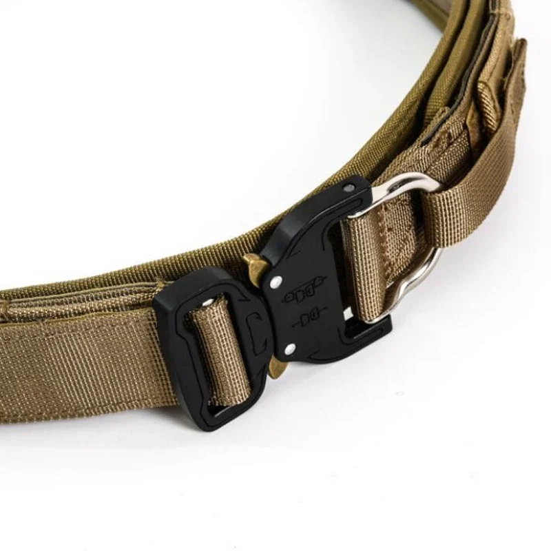 MOLLE Battle Belt Tactical Heavy Duty Belt with Inner Belt & Inner Pad Quick Release Buckle Two System Double Layer