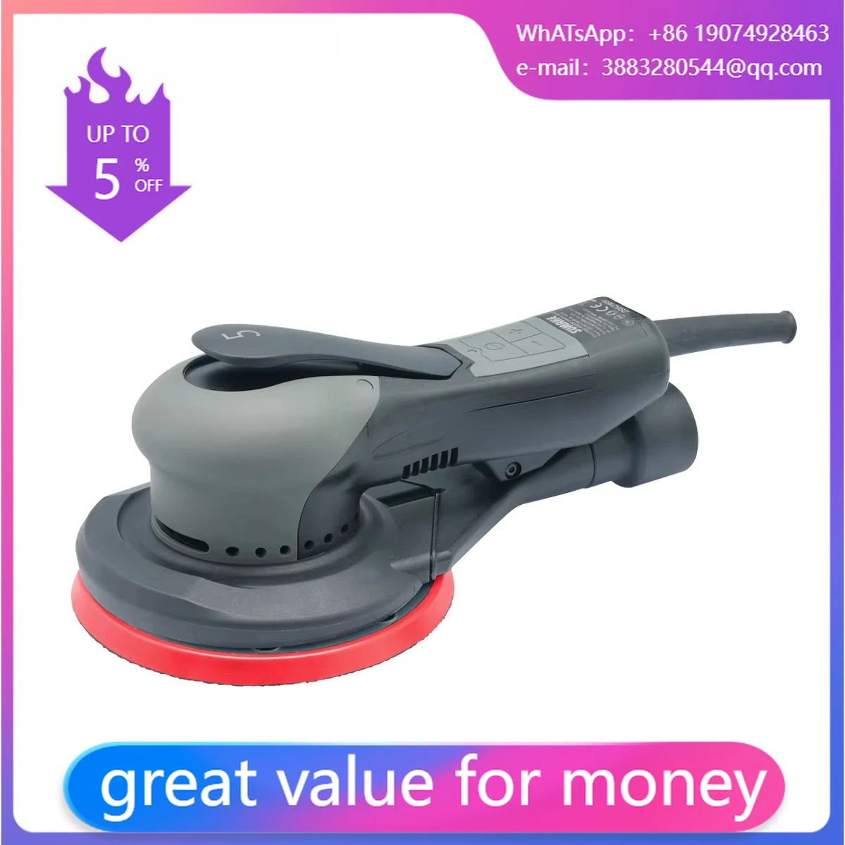 SUMAKE High Quality Random Orbital Electric Sander Machine Plug-Powered Hardware Tools Made In Taiwan