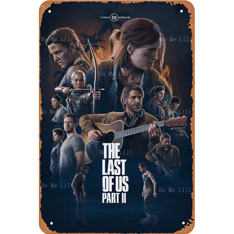 

ВИНТАЖНЫЙ ПЛАКАТ «Последняя из США» для видеоигр, для бара, мужской семейный Настенный декор, ретро металлический знак, подарок