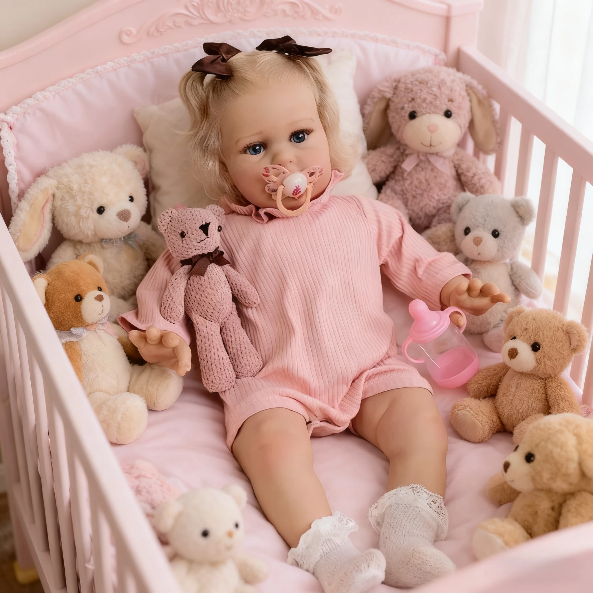 NPK 24'' Regalo de Navidad Ellie Reborn Princess Girl Realistic Soft Touch Piel 3D Soft Touch