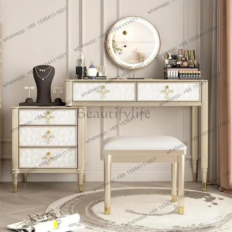 

Solid wood dresser small apartment bedroom makeup table American light luxury premium shell makeup table dressing table